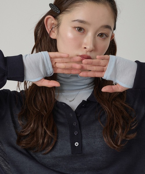 MUHET（ミュエータ）の「sheer turtleneck inner / シアータートルインナー（その他トップス・レディース・ピンク/ライトブルー/オフホワイト/杢グレー・FREE）」の9枚目の写真
