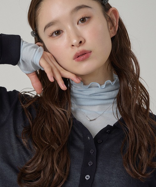 MUHET（ミュエータ）の「sheer turtleneck inner / シアータートルインナー（その他トップス・レディース・ピンク/ライトブルー/オフホワイト/杢グレー・FREE）」の8枚目の写真