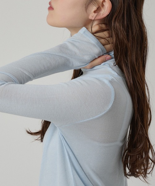 MUHET（ミュエータ）の「sheer turtleneck inner / シアータートルインナー（その他トップス・レディース・ピンク/ライトブルー/オフホワイト/杢グレー・FREE）」の10枚目の写真
