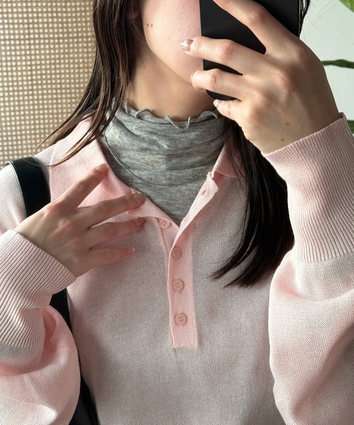 MUHET(ミュエータ)の「sheer turtleneck inner / シアータートルインナー(その他トップス・レディース・ピンク/ライトブルー/オフホワイト/杢グレー・FREE)」の21枚目の写真