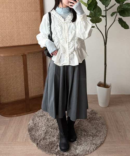 MUHET（ミュエータ）の「sheer turtleneck inner / シアータートルインナー（その他トップス・レディース・ピンク/ライトブルー/オフホワイト/杢グレー・FREE）」の7枚目の写真