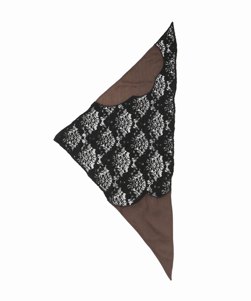 IENA LA BOUCLE（イエナラブークル）の「IENA LA BOUCLE R/Lサテンレースコンビバブーシュカ（バンダナ/スカーフ・レディース・ブラウン・FREE）」の11枚目の写真