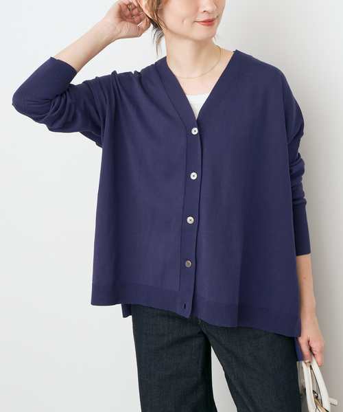 Spick & Span（スピックアンドスパン）の「Emil cotoni Vネックカーディガン（カーディガン/ボレロ・レディース・ピンク系その他/ネイビー/キャメル・FREE）」の2枚目の写真