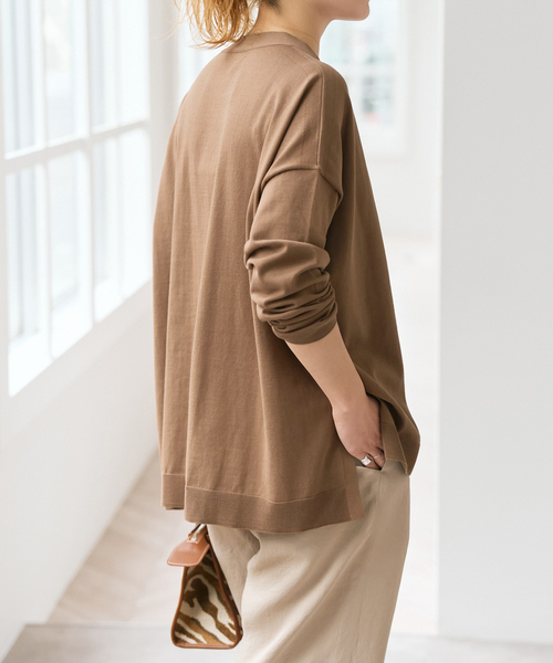 Spick & Span（スピックアンドスパン）の「Emil cotoni Vネックカーディガン（カーディガン/ボレロ・レディース・ピンク系その他/ネイビー/キャメル・FREE）」の5枚目の写真