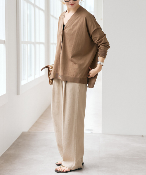 Spick & Span（スピックアンドスパン）の「Emil cotoni Vネックカーディガン（カーディガン/ボレロ・レディース・ピンク系その他/ネイビー/キャメル・FREE）」の7枚目の写真