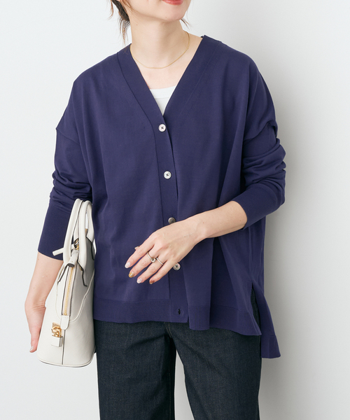 Spick & Span（スピックアンドスパン）の「Emil cotoni Vネックカーディガン（カーディガン/ボレロ・レディース・ピンク系その他/ネイビー/キャメル・FREE）」の9枚目の写真