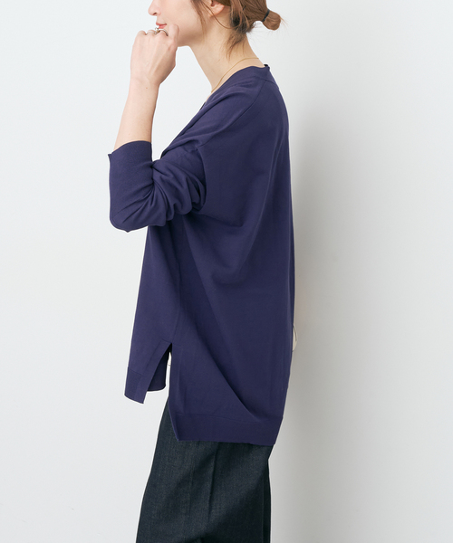 Spick & Span（スピックアンドスパン）の「Emil cotoni Vネックカーディガン（カーディガン/ボレロ・レディース・ピンク系その他/ネイビー/キャメル・FREE）」の11枚目の写真