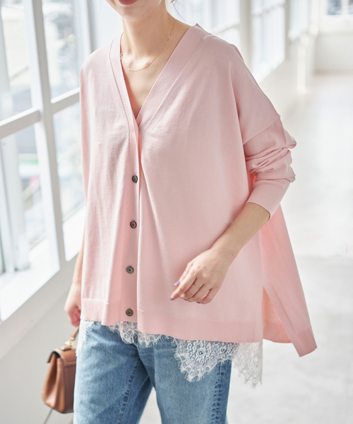 Spick & Span（スピックアンドスパン）の「Emil cotoni Vネックカーディガン（カーディガン/ボレロ・レディース・ピンク系その他/ネイビー/キャメル・FREE）」の15枚目の写真