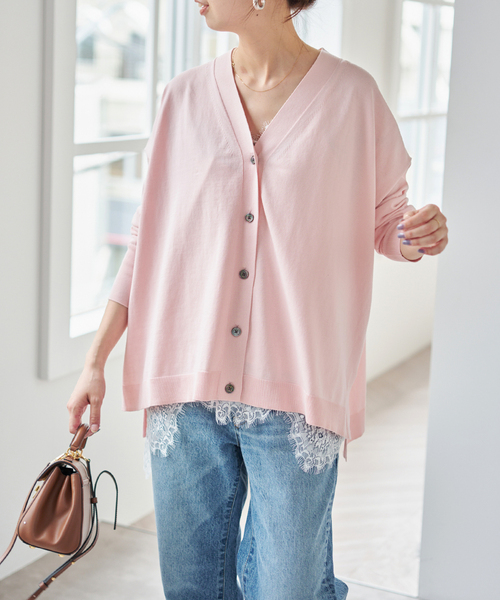 Spick & Span（スピックアンドスパン）の「Emil cotoni Vネックカーディガン（カーディガン/ボレロ・レディース・ピンク系その他/ネイビー/キャメル・FREE）」の16枚目の写真