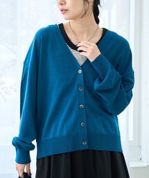 シアーニット Vネックカーディガン