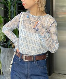 HELLO.SANFRANCISCO（ハローサンフランシスコ）の「【HELLO.SANFRANCISCO/ハローサンフランシスコ】メッセージシアープリントTEE（Tシャツ/カットソー）」