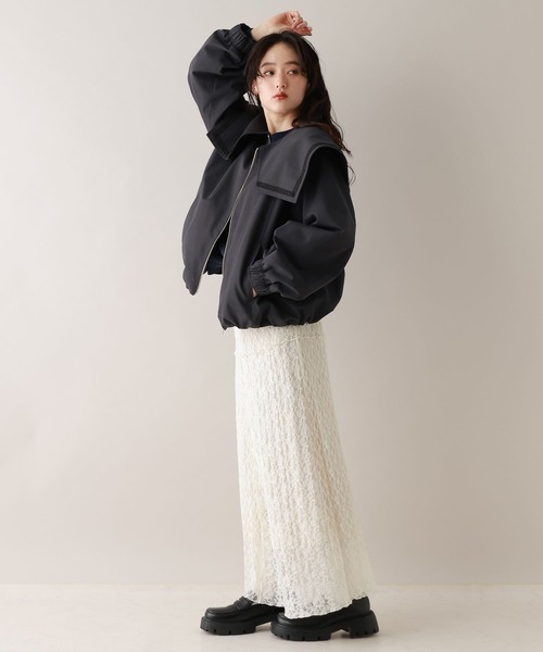 RAGEBLUE（レイジブルー）の「セーラーカラーブルゾン（ブルゾン・レディース・ベージュ/グレー・FREE）」の22枚目の写真