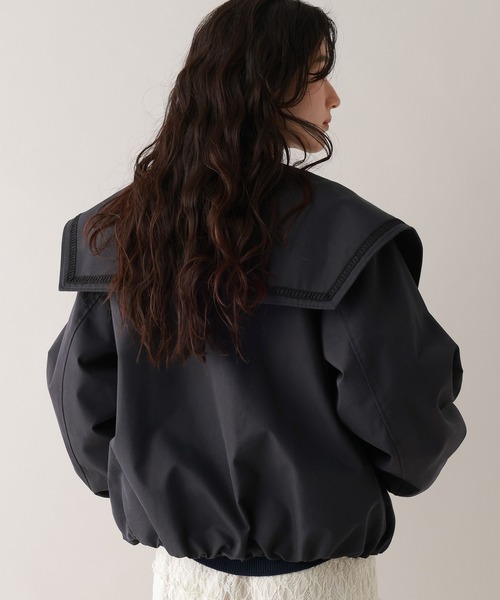 RAGEBLUE（レイジブルー）の「セーラーカラーブルゾン（ブルゾン・レディース・ベージュ/グレー・FREE）」の4枚目の写真