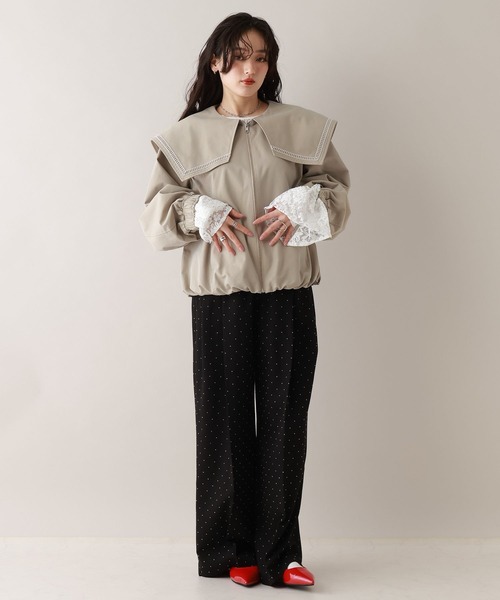 RAGEBLUE（レイジブルー）の「セーラーカラーブルゾン（ブルゾン・レディース・ベージュ/グレー・FREE）」の7枚目の写真