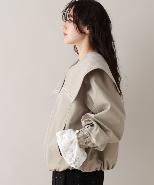 RAGEBLUE（レイジブルー）の「セーラーカラーブルゾン（ブルゾン・レディース・ベージュ/グレー・FREE）」の9枚目の写真