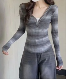 shameless（シェイムレス）の「グラデーションボーダートップス（ニット/セーター）」