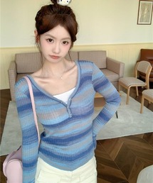 shameless（シェイムレス）の「グラデーションボーダートップス（ニット/セーター）」