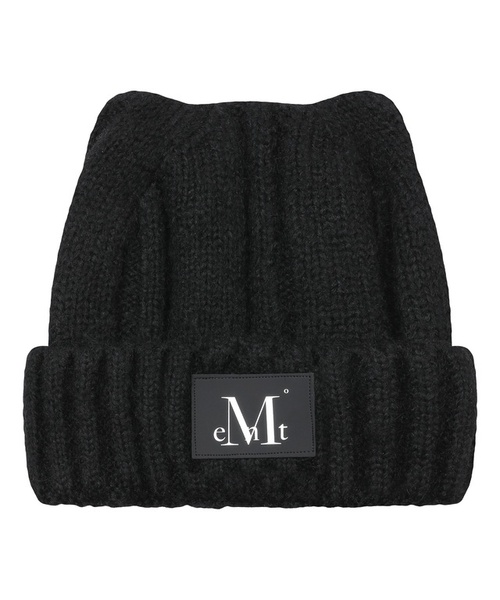 MUCENT(ムセント)の「ミスティレザーパッチキャットビーニー(ニットキャップ/ビーニー・レディース・ブラック・FREE)」の1枚目の写真