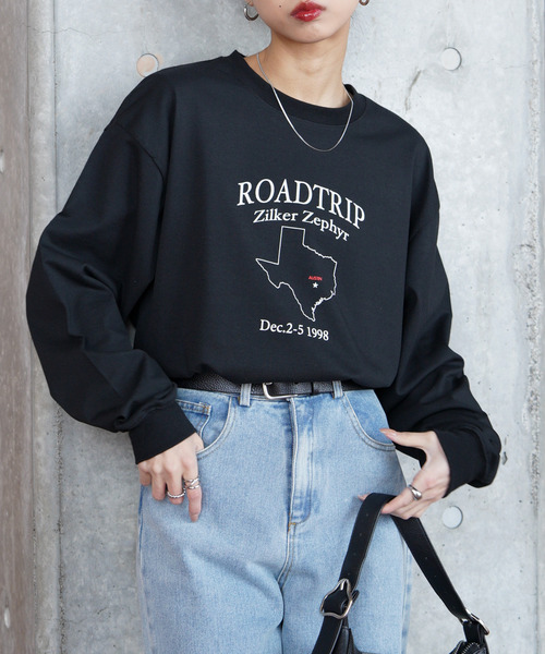 Chillfar(チルファー)の「度詰め天竺アソートデイリープリントロンT(Tシャツ/カットソー・レディース・ブラック系1/ホワイト系1/グレー系1/アイボリー系1/ネイビー系1/ホワイト/ホワイト系/ブラック/ネイビー系2/グレー系/アイボリー系/ネイビー系/ブラック系/チャコール/オートミール・FREE)」の5枚目の写真