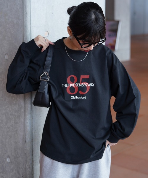 Chillfar(チルファー)の「度詰め天竺アソートデイリープリントロンT(Tシャツ/カットソー・レディース・ブラック系1/ホワイト系1/グレー系1/アイボリー系1/ネイビー系1/ホワイト/ホワイト系/ブラック/ネイビー系2/グレー系/アイボリー系/ネイビー系/ブラック系/チャコール/オートミール・FREE)」の6枚目の写真
