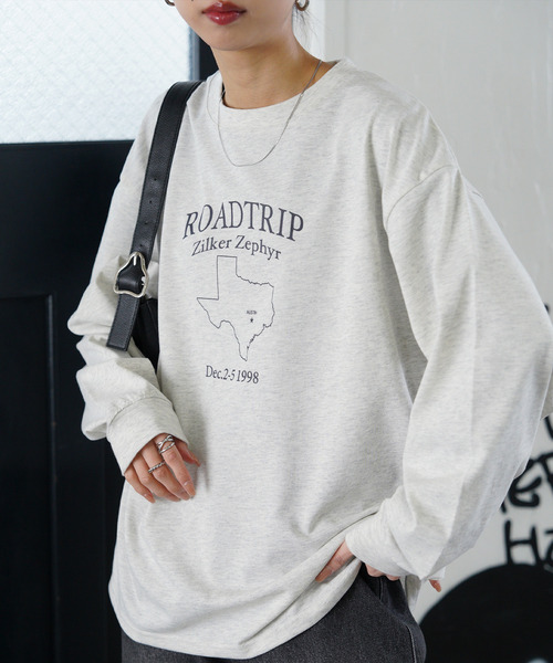 Chillfar(チルファー)の「度詰め天竺アソートデイリープリントロンT(Tシャツ/カットソー・レディース・ブラック系1/ホワイト系1/グレー系1/アイボリー系1/ネイビー系1/ホワイト/ホワイト系/ブラック/ネイビー系2/グレー系/アイボリー系/ネイビー系/ブラック系/チャコール/オートミール・FREE)」の11枚目の写真