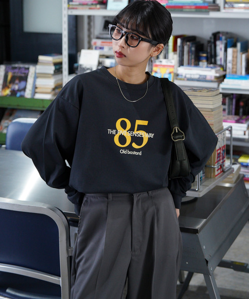 Chillfar(チルファー)の「度詰め天竺アソートデイリープリントロンT(Tシャツ/カットソー・レディース・ブラック系1/ホワイト系1/グレー系1/アイボリー系1/ネイビー系1/ホワイト/ホワイト系/ブラック/ネイビー系2/グレー系/アイボリー系/ネイビー系/ブラック系/チャコール/オートミール・FREE)」の15枚目の写真