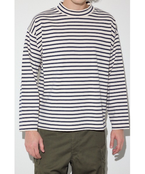 AZUL by moussy(アズールバイマウジー)の「ボーダー長袖トップス(Tシャツ/カットソー・メンズ・ブラック系その他/グレー系その他/ホワイト系その他・MEDIUM/LARGE)」の4枚目の写真