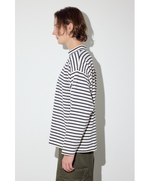 AZUL by moussy(アズールバイマウジー)の「ボーダー長袖トップス(Tシャツ/カットソー・メンズ・ブラック系その他/グレー系その他/ホワイト系その他・MEDIUM/LARGE)」の9枚目の写真