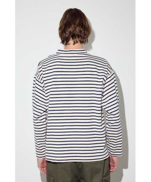 AZUL by moussy(アズールバイマウジー)の「ボーダー長袖トップス(Tシャツ/カットソー・メンズ・ブラック系その他/グレー系その他/ホワイト系その他・MEDIUM/LARGE)」の10枚目の写真