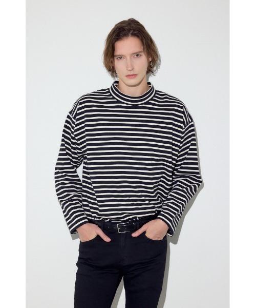 AZUL by moussy(アズールバイマウジー)の「ボーダー長袖トップス(Tシャツ/カットソー・メンズ・ブラック系その他/グレー系その他/ホワイト系その他・MEDIUM/LARGE)」の17枚目の写真