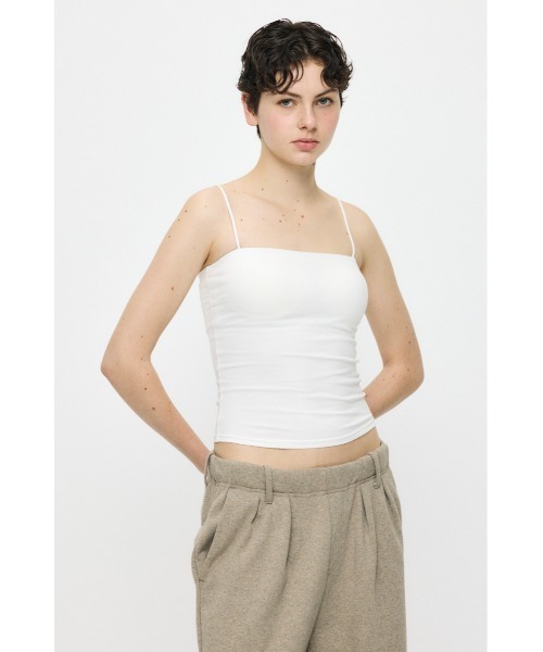 MOUSSY（マウジー）の「SQUARE NECK BARE キャミトップス（キャミソール・レディース・ブラック/ホワイト・2/0/1）」の2枚目の写真