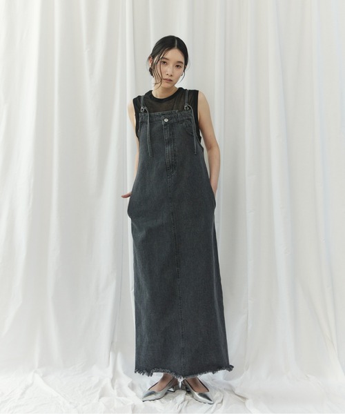 FRINGED DENIM JUMPER SKIRT（ｽｿﾌﾘﾝｼﾞｼﾞｬﾝｽｶ）（ワンピース）｜CIEL