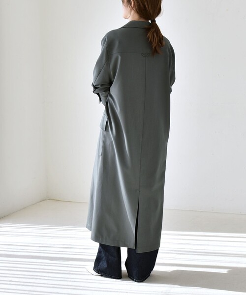 quaranciel(カランシエル)の「quaranciel:〈洗濯機可能〉Vネック スキッパー ロング シャツ ワンピース(ワンピース・レディース・ネイビー/オリーブ・ONE SIZE)」の21枚目の写真