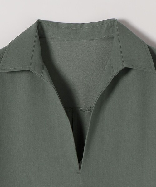 quaranciel(カランシエル)の「quaranciel:〈洗濯機可能〉Vネック スキッパー ロング シャツ ワンピース(ワンピース・レディース・ネイビー/オリーブ・ONE SIZE)」の11枚目の写真