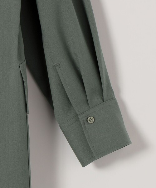 quaranciel(カランシエル)の「quaranciel:〈洗濯機可能〉Vネック スキッパー ロング シャツ ワンピース(ワンピース・レディース・ネイビー/オリーブ・ONE SIZE)」の10枚目の写真
