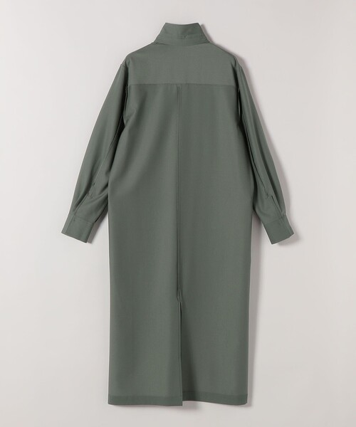 quaranciel(カランシエル)の「quaranciel:〈洗濯機可能〉Vネック スキッパー ロング シャツ ワンピース(ワンピース・レディース・ネイビー/オリーブ・ONE SIZE)」の6枚目の写真