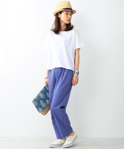 Ray BEAMS（レイビームス）の「Ctrl freak / パイナップル　クラッチ（クラッチバッグ・レディース・ホワイト/ブルー・ONE SIZE）」の4枚目の写真