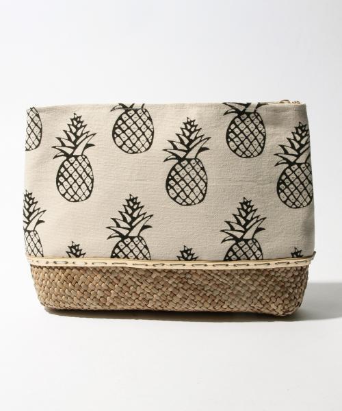 Ray BEAMS（レイビームス）の「Ctrl freak / パイナップル　クラッチ（クラッチバッグ・レディース・ホワイト/ブルー・ONE SIZE）」の5枚目の写真