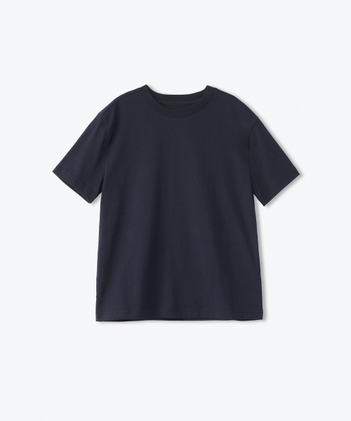MUSINSA STANDARD KIDS（ムシンサスタンダードキッズ）の「[クールスタンダード] リラックスドクルーネックTシャツ [ネイビー]（Tシャツ/カットソー・レディース・その他・160/130/140/150/120/110/100）」の2枚目の写真