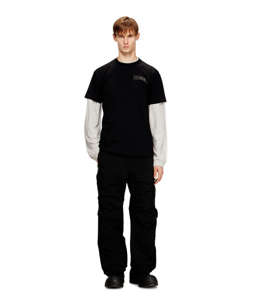 DIESEL（ディーゼル）の「メンズ Tシャツ T-NORM-V16（Tシャツ/カットソー・メンズ・ブラック/オフホワイト・XXX-LARGE/XX-LARGE/LARGE/SMALL/X-SMALL/MEDIUM/X-LARGE）」の4枚目の写真