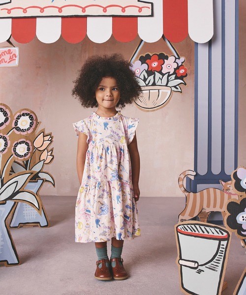 Cath Kidston(キャスキッドソン)の「キッズ ティアード ワンピース Musical Animals(ワンピース・キッズ・アイボリー・122/110/98)」の3枚目の写真