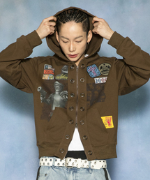 GLACK（グラック）の「GHD048 ロックアップアイレットフードジップアップ (オリーブ)（パーカー）」