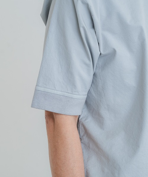 quadro(クオドロ)の「裏毛風二重織ストレッチポケ付きクルー(Tシャツ/カットソー・メンズ・ダークネイビー/オレンジ/ライトベージュ/ブルーグレー・LARGE/MEDIUM)」の20枚目の写真