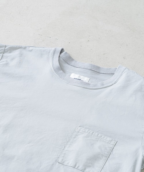 quadro(クオドロ)の「裏毛風二重織ストレッチポケ付きクルー(Tシャツ/カットソー・メンズ・ダークネイビー/オレンジ/ライトベージュ/ブルーグレー・LARGE/MEDIUM)」の8枚目の写真