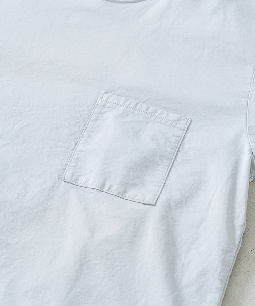 quadro(クオドロ)の「裏毛風二重織ストレッチポケ付きクルー(Tシャツ/カットソー・メンズ・ダークネイビー/オレンジ/ライトベージュ/ブルーグレー・LARGE/MEDIUM)」の10枚目の写真