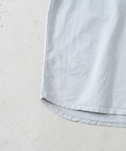 quadro(クオドロ)の「裏毛風二重織ストレッチポケ付きクルー(Tシャツ/カットソー・メンズ・ダークネイビー/オレンジ/ライトベージュ/ブルーグレー・LARGE/MEDIUM)」の12枚目の写真