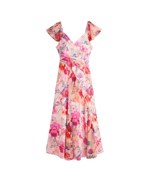 Desigual（デシグアル）の「【Desigual x Christian Lacroix】フラワープリントVネックミディドレス（ワンピース・レディース・レッド・XL/L/M/S/XS）」の2枚目の写真