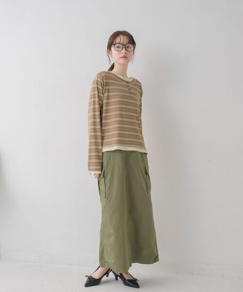 RETRO GIRL（レトロガール）の「アソートヘンリーネックTEE（Tシャツ/カットソー・レディース・ホワイト系その他/ブラウン系その他3/ブラック・FREE）」の13枚目の写真