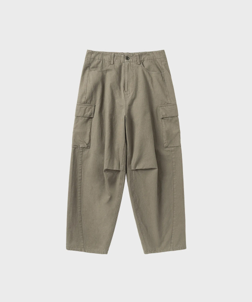 NONBLANK(ノンブランク)の「ウォッシュドワイドカーブドカーゴパンツ_KHAKI(その他パンツ・メンズ・カーキ・MEDIUM/X-LARGE/LARGE)」の1枚目の写真