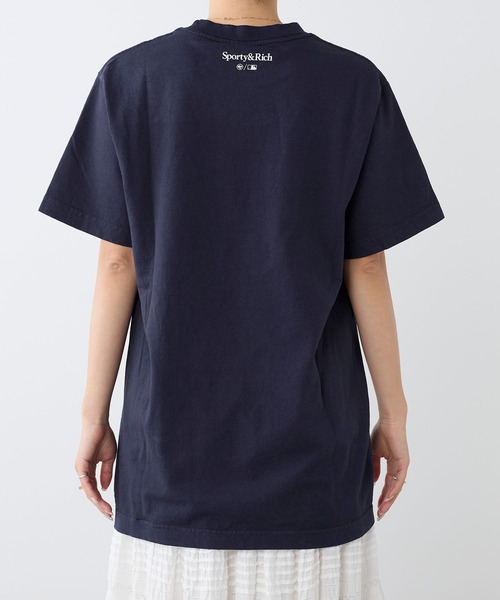 SPORTY&RICH（スポーティアンドリッチ）の「【SPORTY & RICH】Yankees Ivy ロゴプリントTシャツ（Tシャツ/カットソー・レディース・ダークネイビー・S）」の11枚目の写真